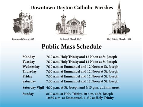 Saturday Vigil 7 pm. . Catholic mass times near me